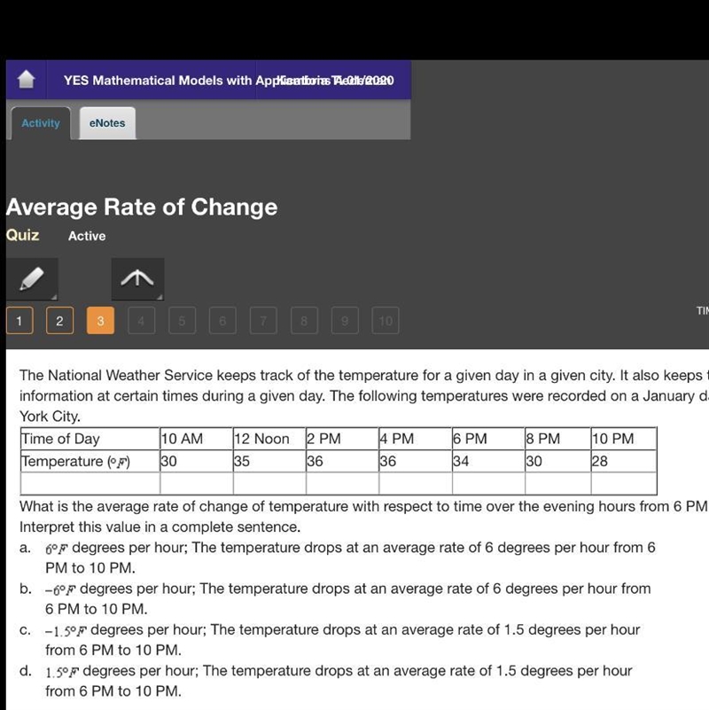 The National Weather Service keeps track of the temperature for a given day in a given-example-1