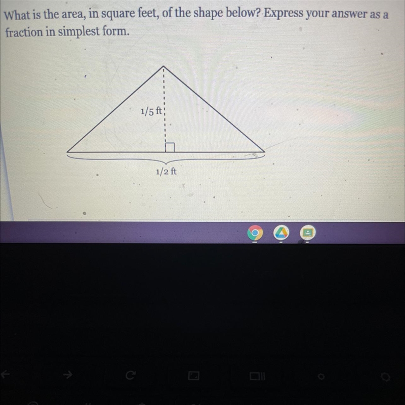 What is the area, in square feet, of the shape below? Express your answer as afraction-example-1