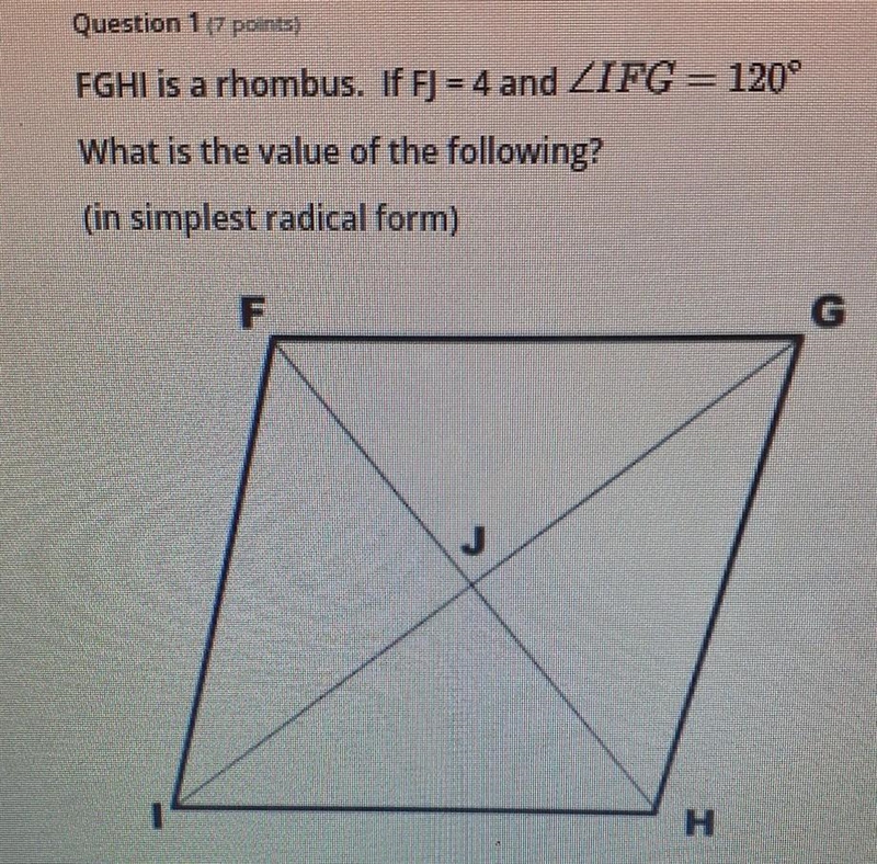 Geometry special parallelogramsSide GH =Side JG =Side FH =-example-1