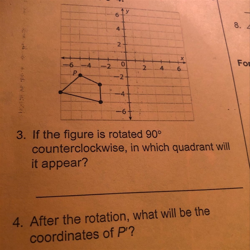 Use the figure for 3-4. 3. If the figure is rotated 90° counterclockwise, in which-example-1