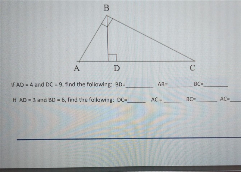 Using this information find the missing parts in the diagram below. Leave all answers-example-1