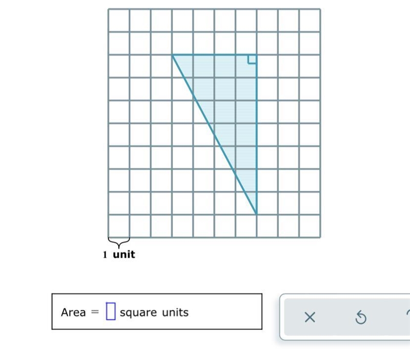 Find the area of the right triangle-example-1