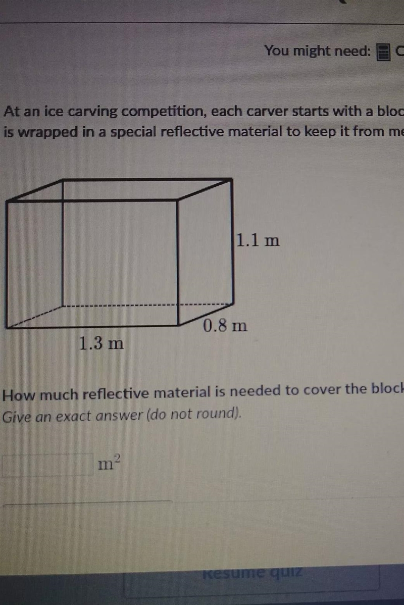 How much reflective material is needed to cover the block completely, without any-example-1