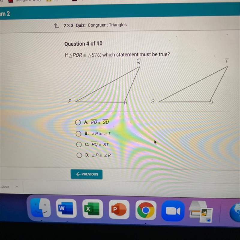 If APQR - ASTU, which statement must be true?-example-1