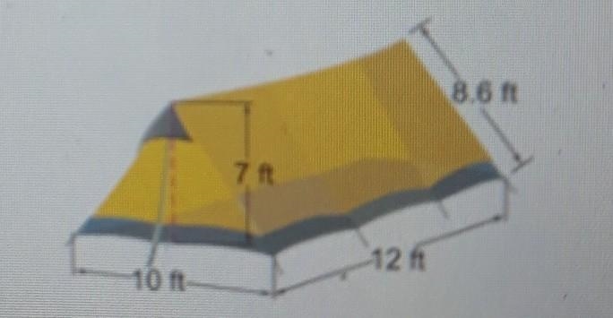 Brain's tent is a triangular prism how much fabric was used make the tent-example-1