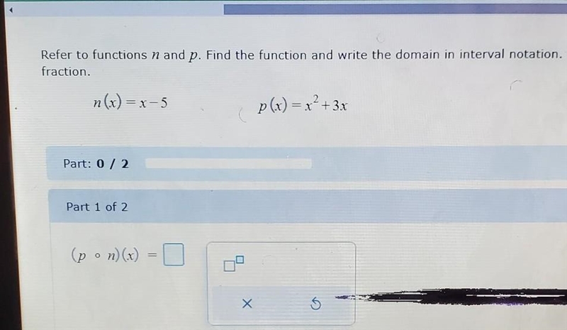 Find the function and write domain in interval notation interger-example-1