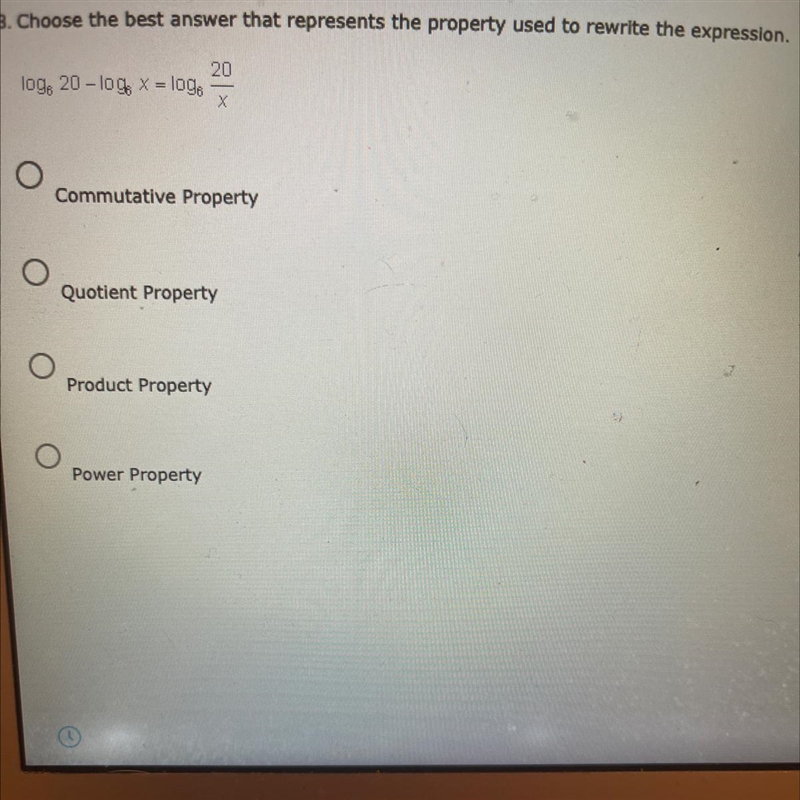 3. Choose the best answer that represents the property used to rewrite the expression-example-1