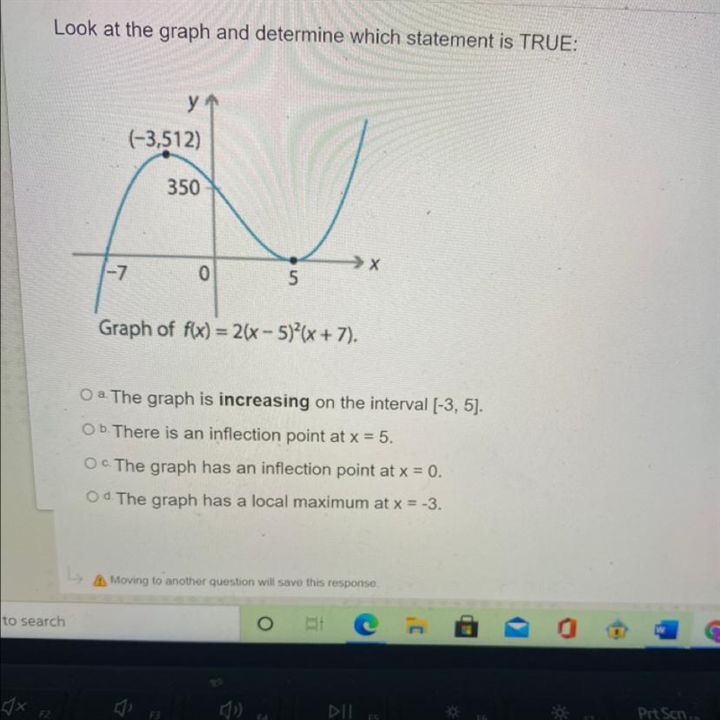 Look at the graph and determine which statement is TRUE:-example-1