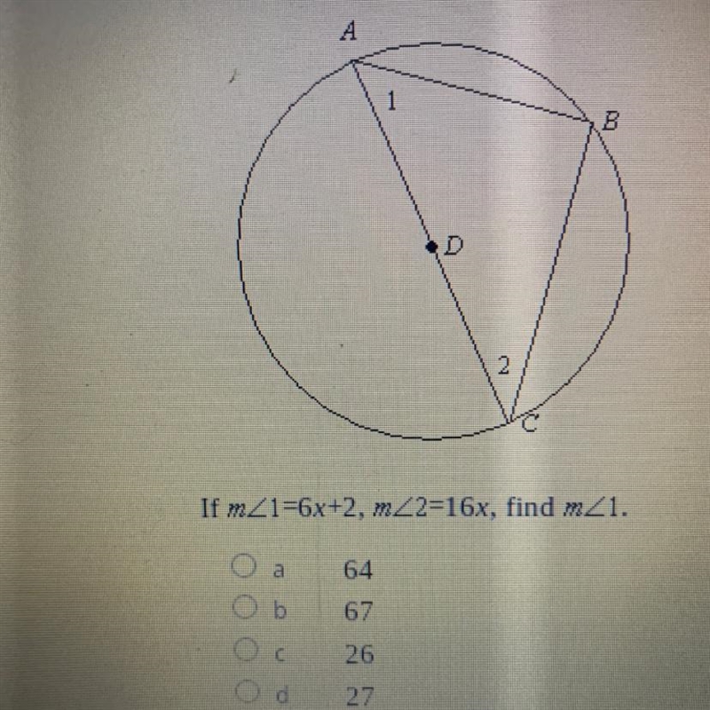 If m<1=6x+2, m<2=16x, find m<1-example-1