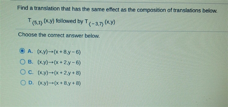 Find a translation that has the same effect as the composition of translations below-example-1