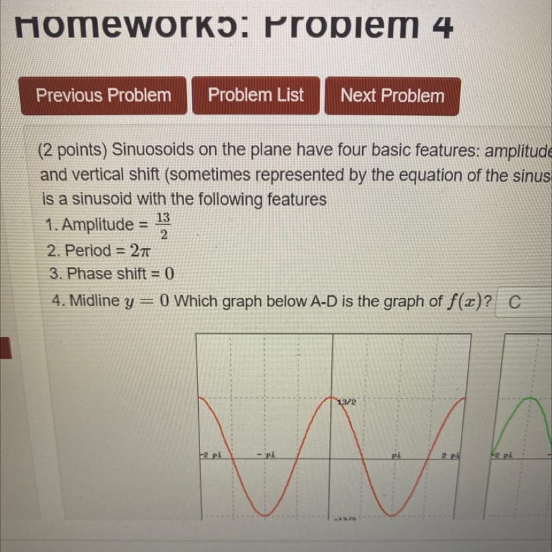 Using the trig function sin(x) find an equation for the graph of f(x)-example-1