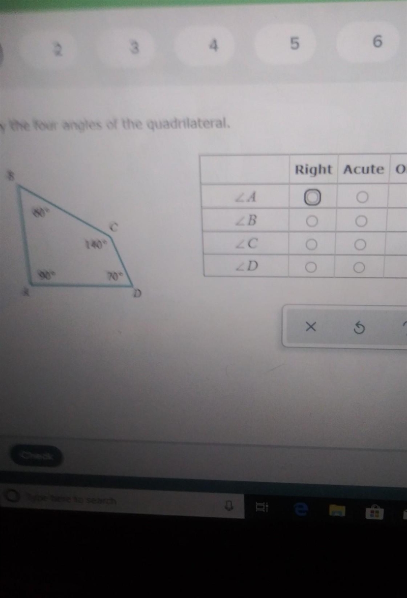 Classify the four angles of the quadrilateral. B LA 60° C с ZB В 1409 LC 90° 700-example-1