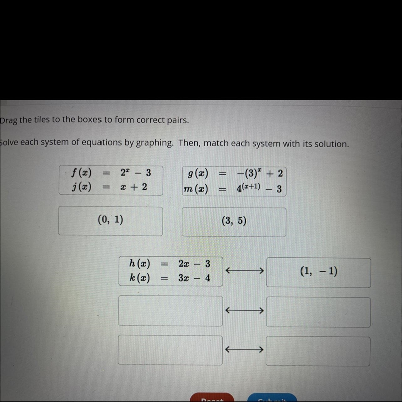 It’s a system of equation graph and they need to be matched with its solution-example-1