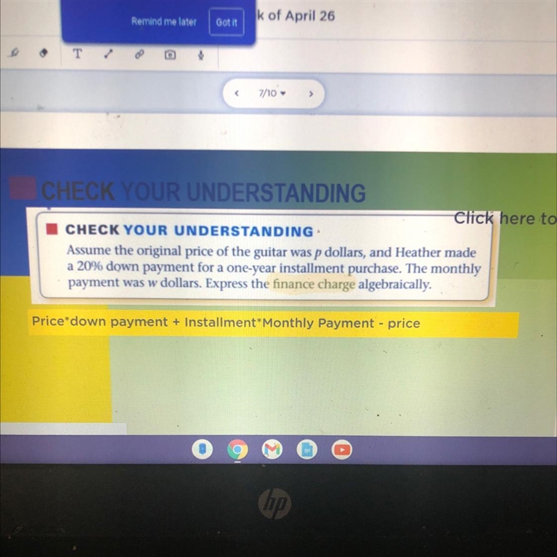 Can someone help me solve this please I have no idea how to write a algebra expression-example-1