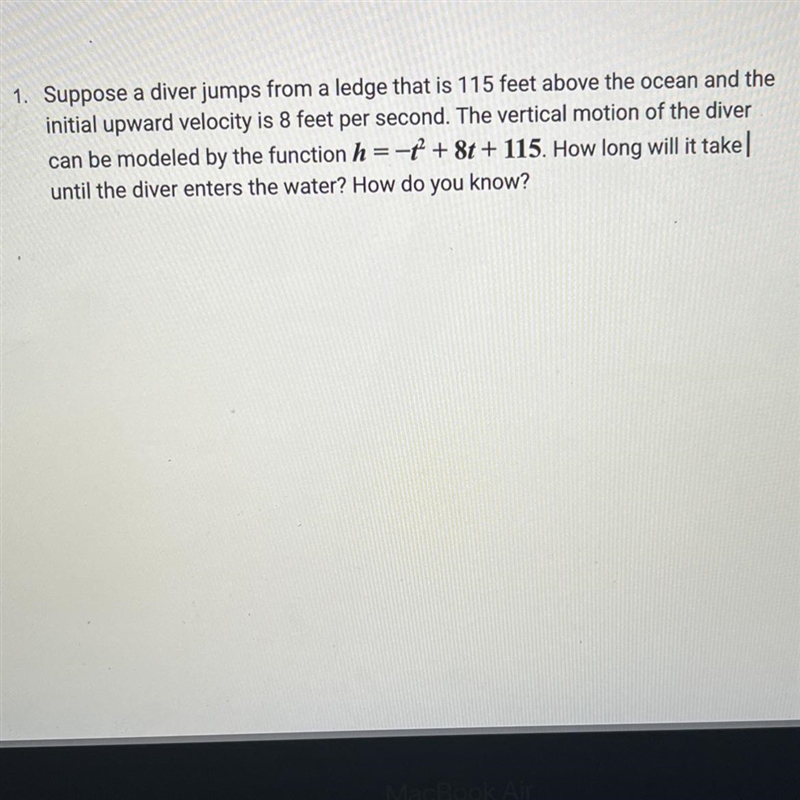 How long will it take until the driver enters the water? Also how do you know?-example-1