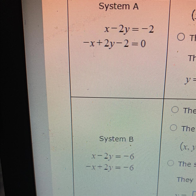 I have trouble with system of equations. I always get one right and one wrong-example-1