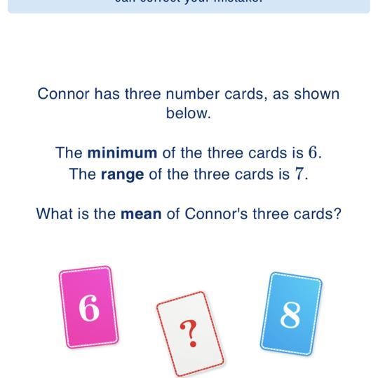 PLEASE HELP ME PLS !!!!!!!!Connor has three number cards, as shown below. The minimum-example-1