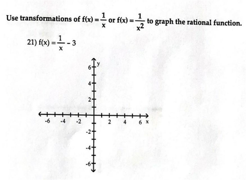 Use transformation of f(x) = 1/x or f(x) = 1/x^2 to graph the rational function-example-1