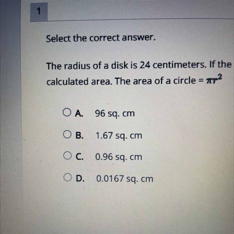 (linear approximation calc !) The radius of a disc is 24 cm if the radius has a maximum-example-1