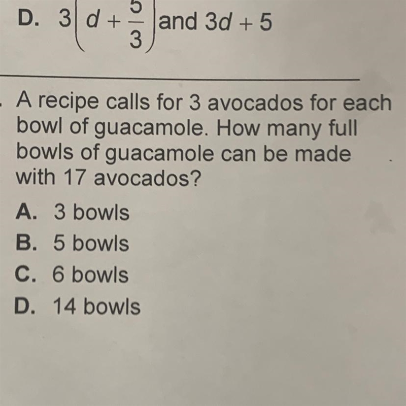 How many full bowls of guacamole can be made with 17 avacados? measurements attached-example-1