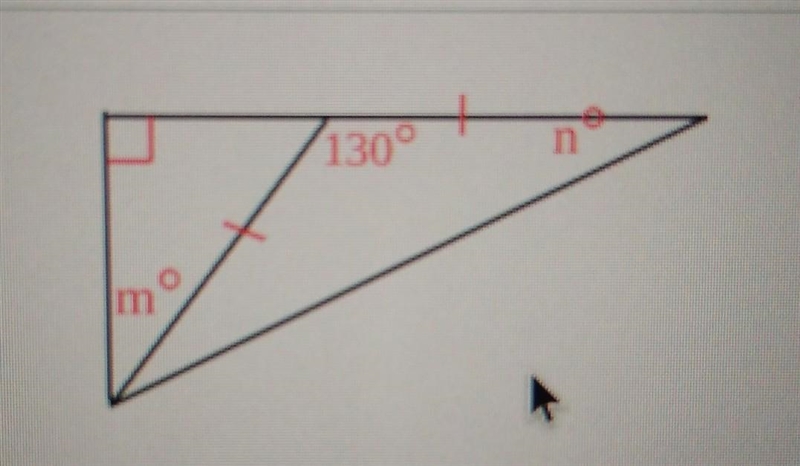 Find the values of m and nthe value of m is....°the value of n is.....°-example-1