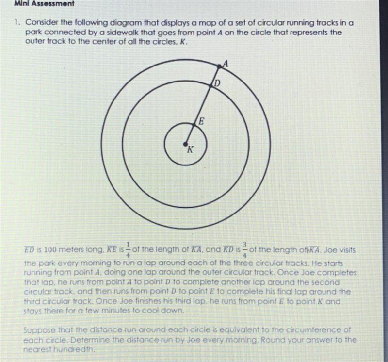 Consider the following diagram that displays a map of a set of circular running tracks-example-1