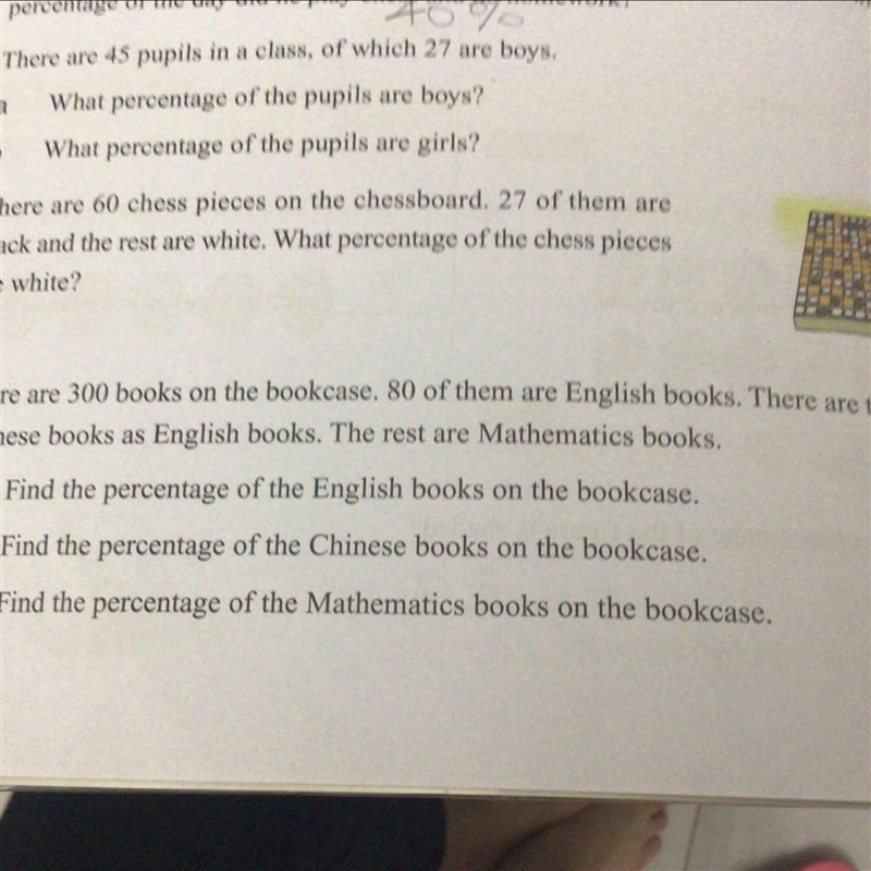 There are 45 pupils in a class, of which 27 are boys. What percentage of the pupils-example-1