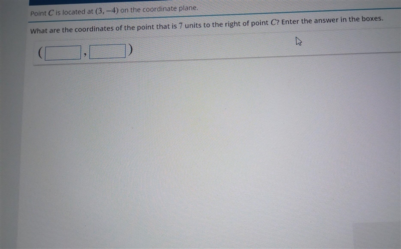 Point C is located at (3,-4) on the coordinate plane. What are the coordinates of-example-1