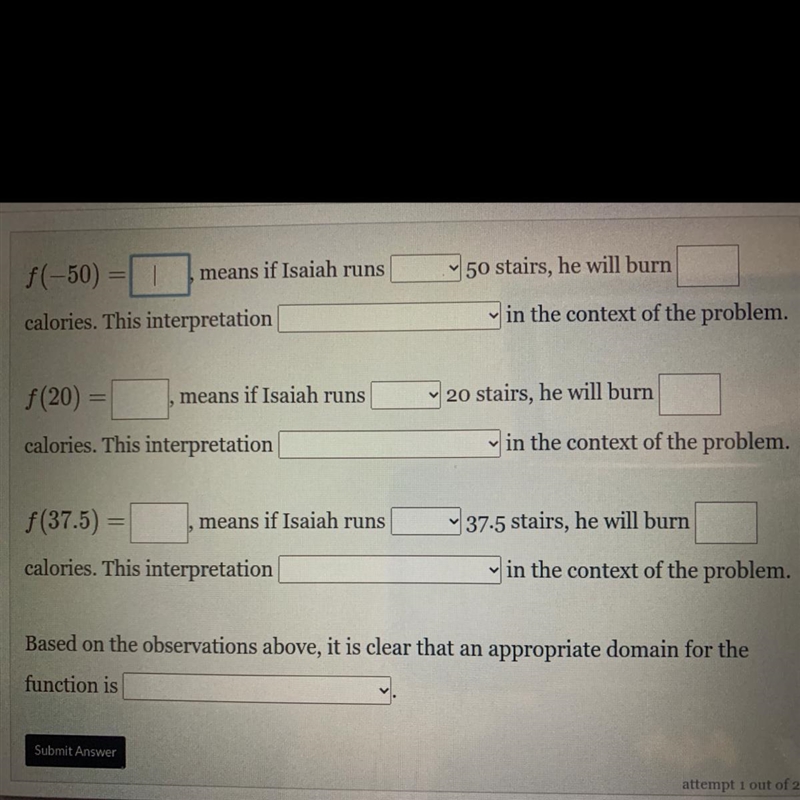 Isaiah is standing in a stadium and has the option of running up a staircase or down-example-1