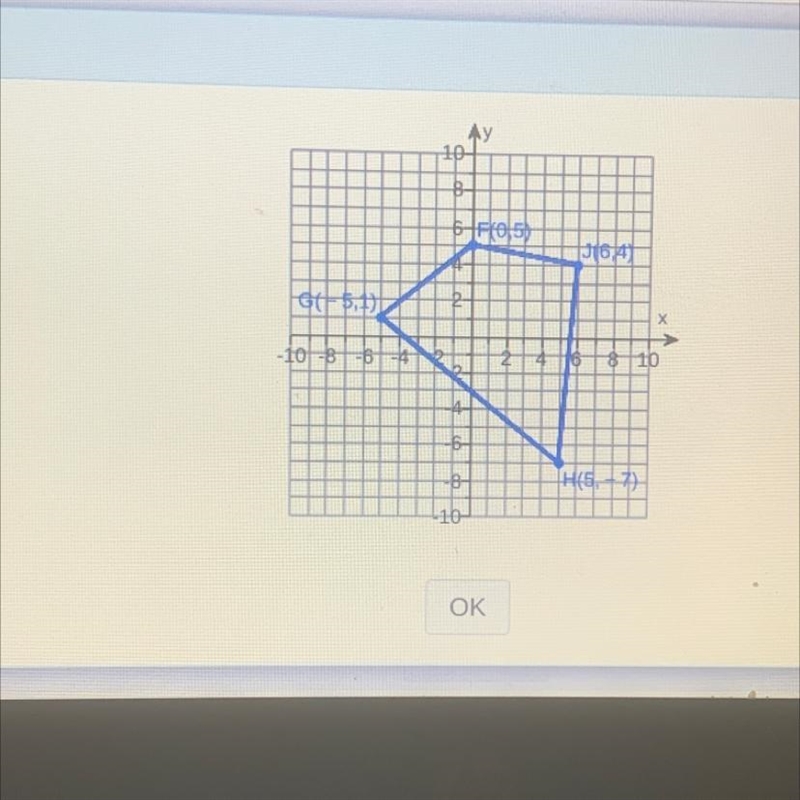 Graph 1(90°,0)(FGHJ).Which graph below shows the preimage FGHJ and the image F'G'H-example-1