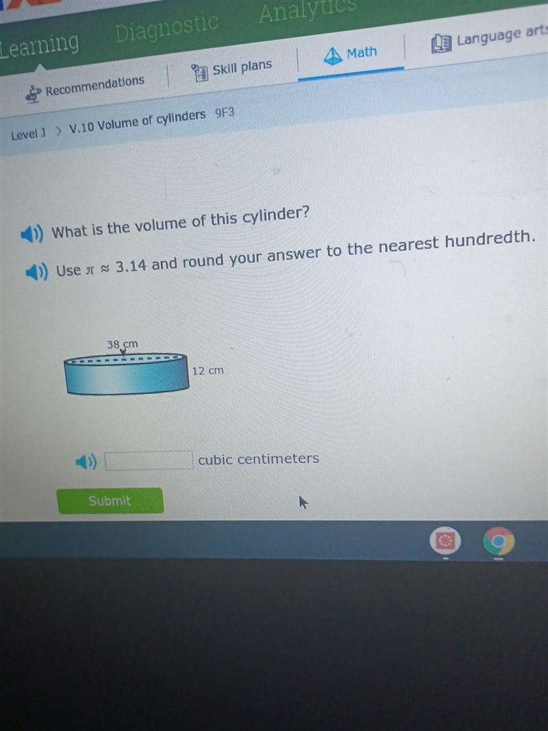 Volume of a Cylinder​-example-1