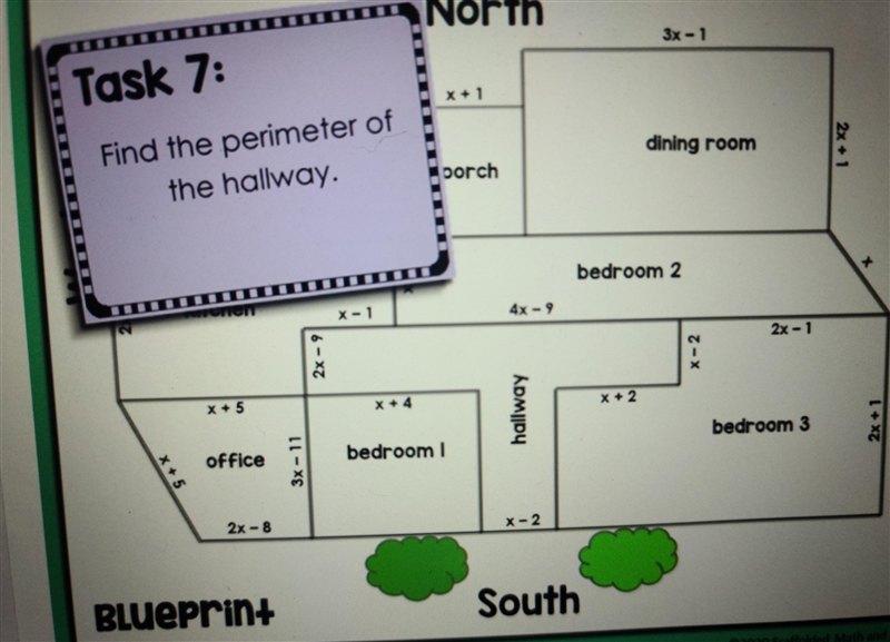 Find the perimeter of the hallway ​-example-1