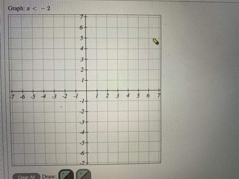 Graph: x < -2 I need help graphing this problem-example-1