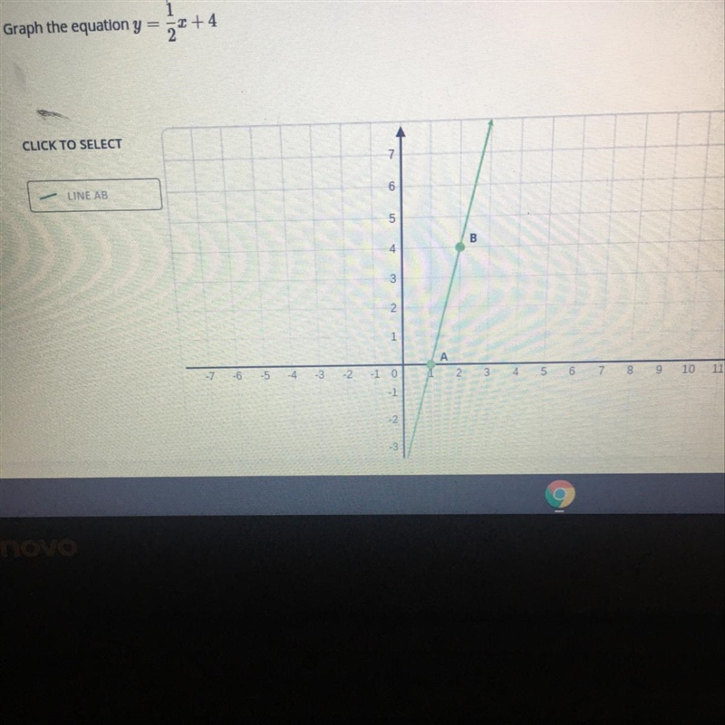 Graph the equation y=1/2x+4Is that right and if it isn’t can you send a pic to me-example-1