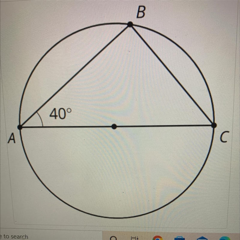 The measure of the arc from A to B that does not pass through C? A-160 B-140 C-100 D-example-1