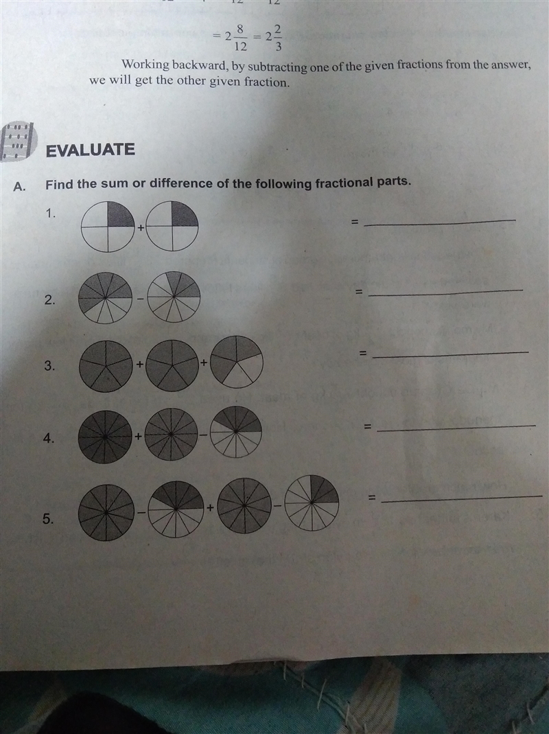 Find the sum or difference of the following fractional parts Pasagot po need now po-example-1