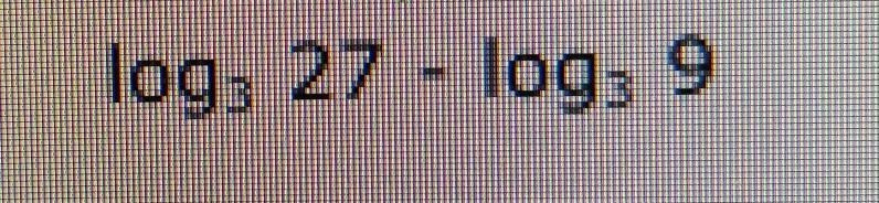 Log ³ 27 - log ³ 9is there an equation to do this never done logs-example-1