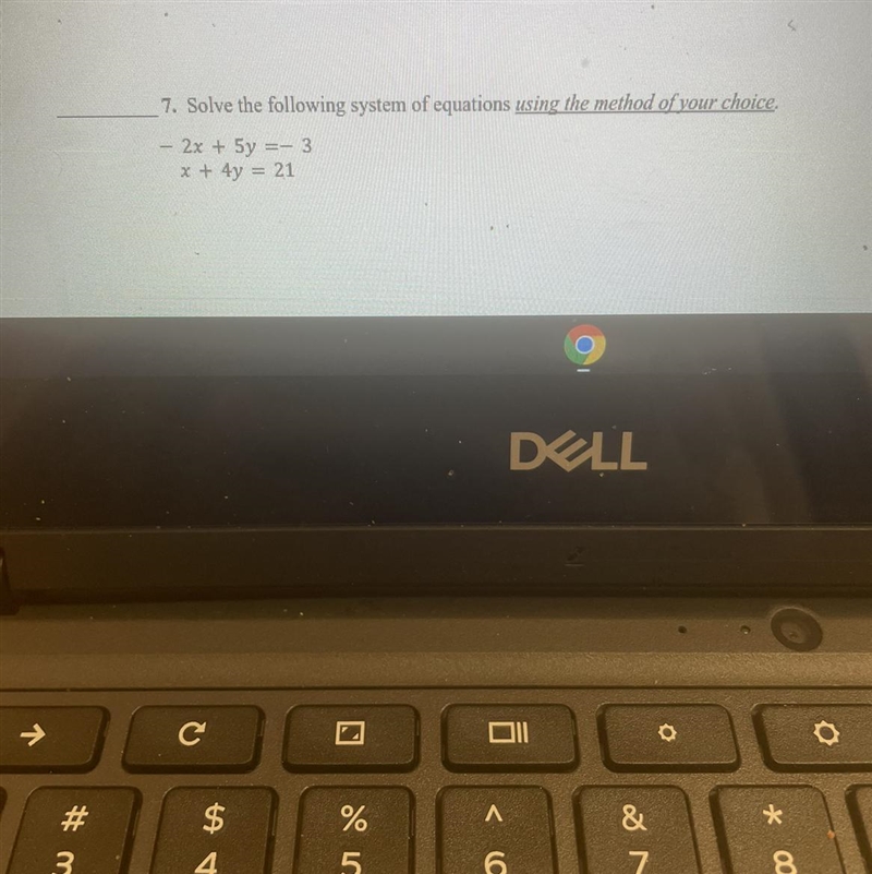 Solve the following system of equations using the method of vour choice.- 2x + 5y-example-1