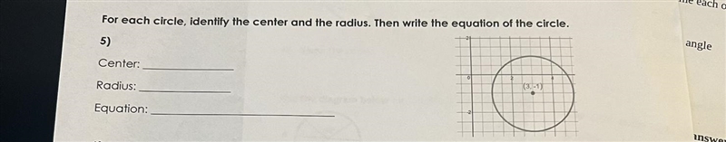 Identify the center and the radius then write the equation of the circle-example-1