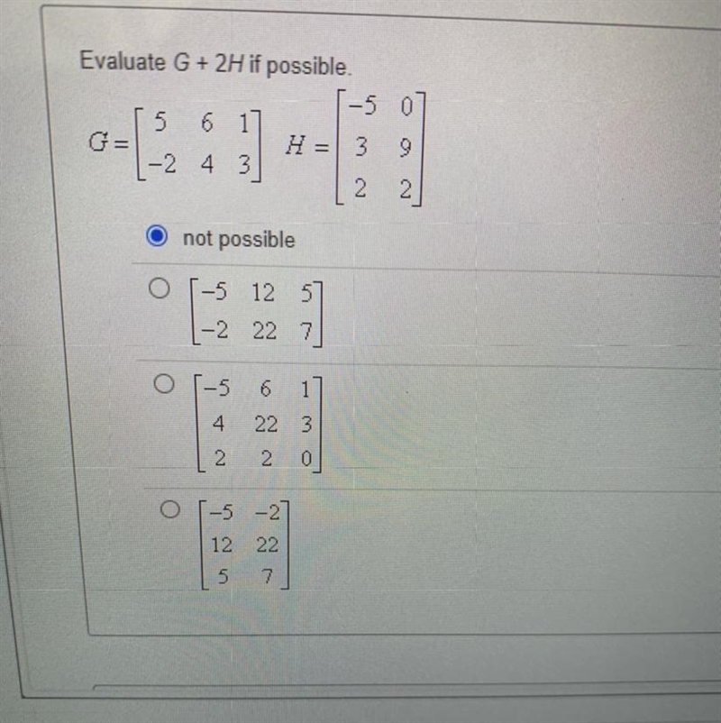 Is this the right answer? I put that’s it not possible-example-1