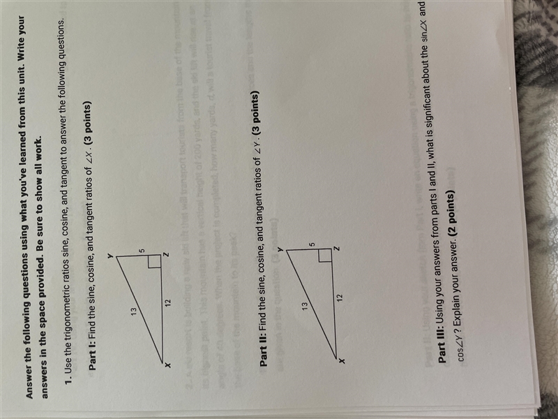 Use the trigonometric ratios sine, cosine, and tangent to answer the following questions-example-1