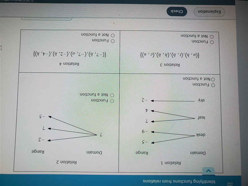 For each relation, decide whether or not it is a function.-example-1