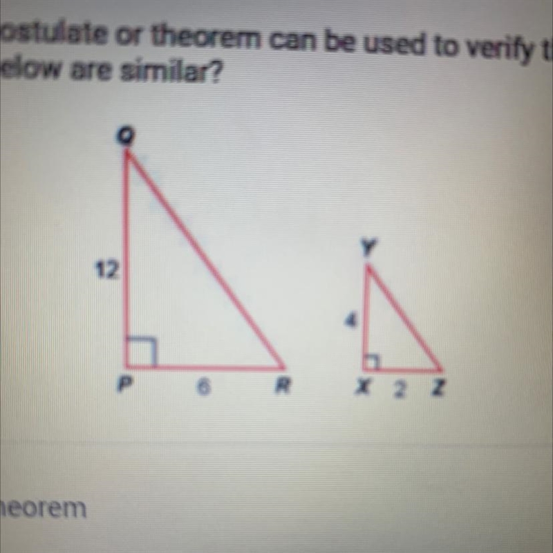 Which similarity postulate or theorem can be used to verify that the twotriangles-example-1