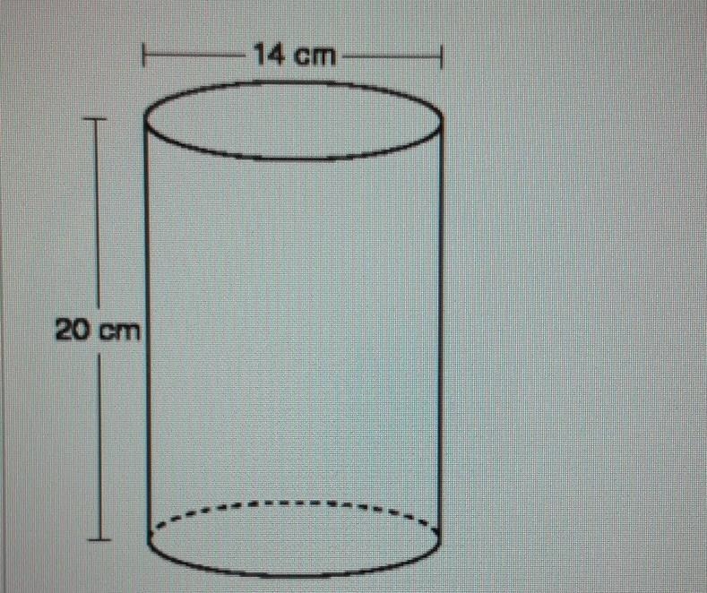 Find the approximate volume of the cylinder below in cubic centimeters. Round your-example-1