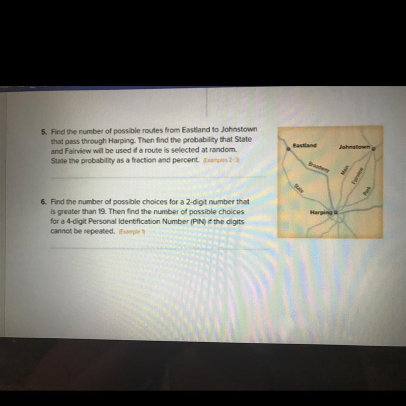 Help pleaseeee my last tutor left lol 5. Find the number of possible routes from Eastland-example-1