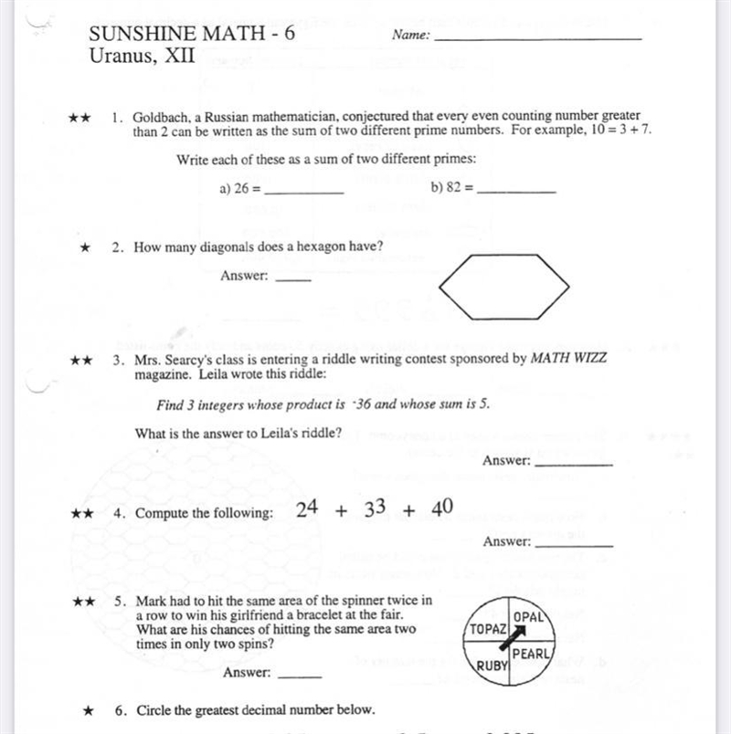 Need help with all of them except 2Decimals for number 6 are:2.052.52.005-example-1