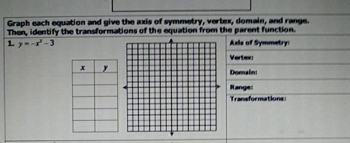 Answer the questions axis of symmetry domain and vertex ex.-example-1