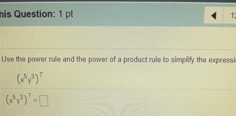 Use the power rule of a product rule to simplify the expression-example-1