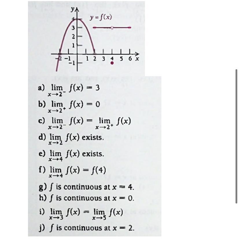 Determine if each statement is True or False based on the graph-example-1