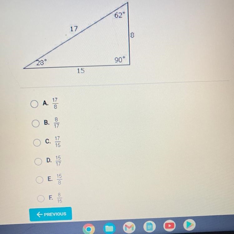 Question 8 of 10According to this diagram, what is tan 62°?-example-1